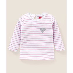 Babyhug Cotton Full Sleeves Tee Stripes Heart & Dot Print Pack of 3- Mullticolor