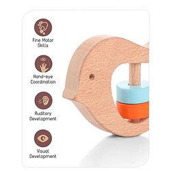 Babyhug Wooden Teething Rattle Toy Pack Of 3 - Multicolour
