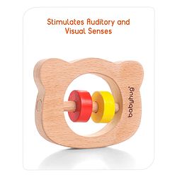 Babyhug Wooden Teething Rattle Toy Pack Of 3 - Multicolour