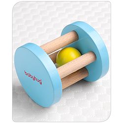 Babyhug Wooden Rolling Rattle Toy - Multicolour