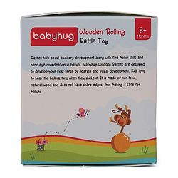 Babyhug Wooden Rolling Rattle Toy - Multicolour