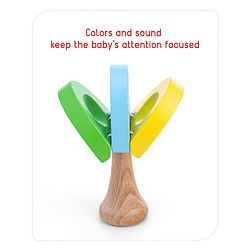 Babyhug Wooden Castanet Rattle Toy - Multicolour