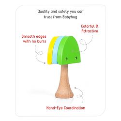 Babyhug Wooden Castanet Rattle Toy - Multicolour