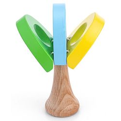 Babyhug Wooden Castanet Rattle Toy - Multicolour