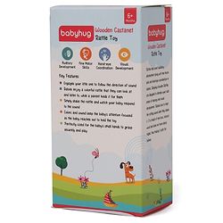 Babyhug Wooden Castanet Rattle Toy - Multicolour