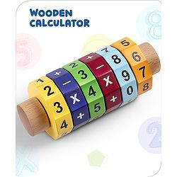 Babyhug Montessori  Wooden Maths Calculator - Multicolour