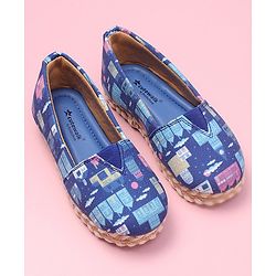 Cute Walk by Babyhug Ethnic Wear Mojaris City Print - Blue