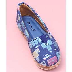 Cute Walk by Babyhug Ethnic Wear Mojaris City Print - Blue