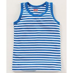 Babyhug 100% Cotton Sleeveless Sando Vest Stripes  - Blue White