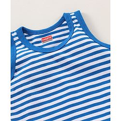 Babyhug 100% Cotton Sleeveless Sando Vest Stripes  - Blue White