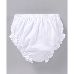 Babyhug 100% Cotton Premium Pointelle Fabric Panties Pack Of 3 - White
