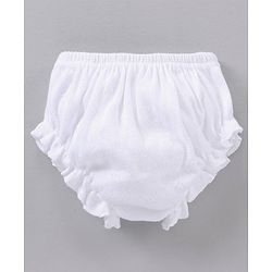 Babyhug 100% Cotton Premium Pointelle Fabric Panties Pack Of 3 - White