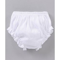Babyhug 100% Cotton Premium Pointelle Fabric Panties Pack Of 3 - White