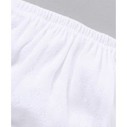 Babyhug 100% Cotton Premium Pointelle Fabric Panties Pack Of 3 - White
