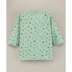 Babyhug Sleeveless Sequin Embellished Party Dress with Floral Applique - Mint