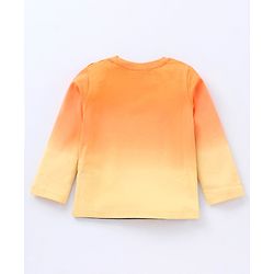 Babyhug Cotton Knit Full Sleeves Sweatshirt & Lounge Pant Set Scenery Print - Orange Blue