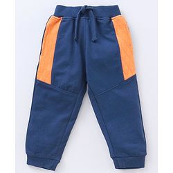 Babyhug Cotton Knit Full Sleeves Sweatshirt & Lounge Pant Set Scenery Print - Orange Blue