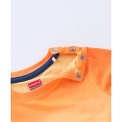 Babyhug Cotton Knit Full Sleeves Sweatshirt & Lounge Pant Set Scenery Print - Orange Blue