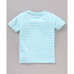 Babyhug Cotton Knit to Knit Half Sleeves Koala Bear Printed Tee & Shorts Set - Light Blue