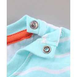 Babyhug Cotton Knit to Knit Half Sleeves Koala Bear Printed Tee & Shorts Set - Light Blue