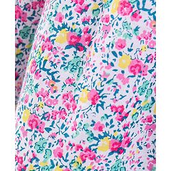Babyhug 100% Cotton Frock With Full Sleeves Shrug Floral Print - White