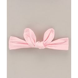 Babyhug 100% Cotton Three Fourth Mesh Frock with Bow and Headband Deer Print - Pink