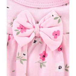 Babyhug 100% Cotton Full Sleeves Onesie Floral Print - Pink