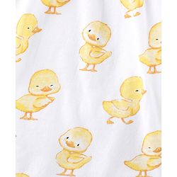 Babyhug 100% Cotton Full Sleeves Onesie Ducklings Print - White