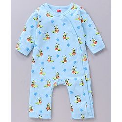 Babyhug 100% Cotton Full Sleeves Rompers Bee Printed Pack of 2 - Multicolour