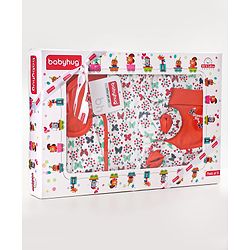 Babyhug Clothing Gift Set Butterfly Theme Red & White - Pack of 8