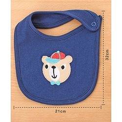 Babyhug Cotton Snap Buttons Closure Bear Print Pack of 2 - Blue & White