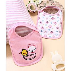 Babyhug Cotton Snap Buttons Closure Bear Print Pack of 2 - Blue & White