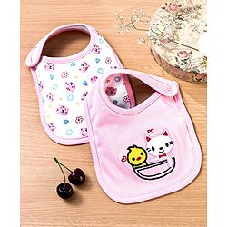 Babyhug Cotton Snap Buttons Closure Bear Print Pack of 2 - Blue & White