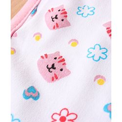 Babyhug Cotton Snap Buttons Closure Bear Print Pack of 2 - Blue & White