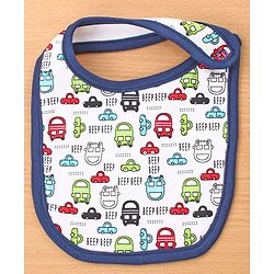 Babyhug Cotton Snap Buttons Closure Bear Print Pack of 2 - Blue & White