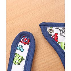Babyhug Cotton Snap Buttons Closure Bear Print Pack of 2 - Blue & White