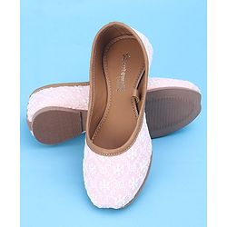 Cute Walk by Babyhug Slip On Embroidered Mojaris - Light Pink