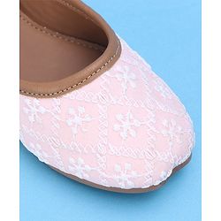 Cute Walk by Babyhug Slip On Embroidered Mojaris - Light Pink