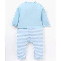 Babyhug 100% Cotton Full Sleeves Romper Graphic Print - Blue