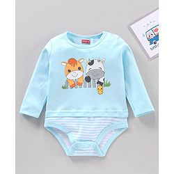 Babyhug 100% Cotton Onesie Cow Print - Blue