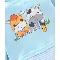 Babyhug 100% Cotton Onesie Cow Print - Blue