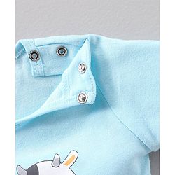Babyhug 100% Cotton Onesie Cow Print - Blue