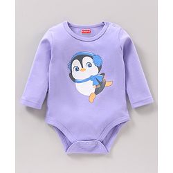 Babyhug Full Sleeves Onesies with Leggings Cap Mittens & Booties - Purple