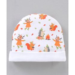 Babyhug Cotton Full Sleeves Onesies with Leggings with Cap Mittens & Booties Printed - Mulicolour