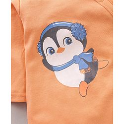 Babyhug 100% Cotton Knit Full Sleeves Penguin Printed Romper Pack of 2 - Multicolour