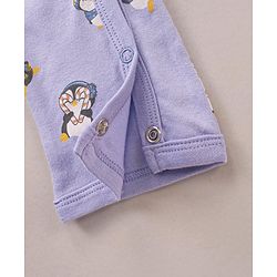 Babyhug 100% Cotton Knit Full Sleeves Penguin Printed Romper Pack of 2 - Multicolour