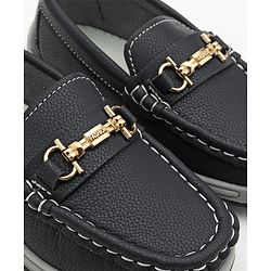 Cute Walk by Babyhug Slip On Solid Formal Shoes with Chain Link - Navy Blue