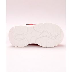 Cute Walk by Babyhug Solid Sneakers with Velcro Closure- Red Black
