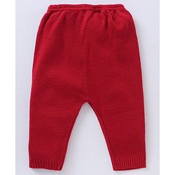 Babyhug Full Sleeves Baby Sweater Set with Animal Design - Red