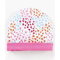 Babyhug 100% Cotton Cap Shapes Print Pink- Diameter 15 cm